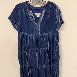 Velvet babydoll tiered short dress by Maeve